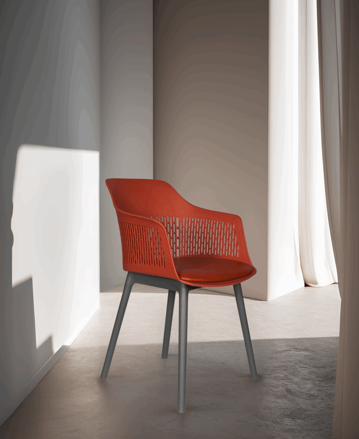 Austria Cafe Chair Cushion with Grey legs