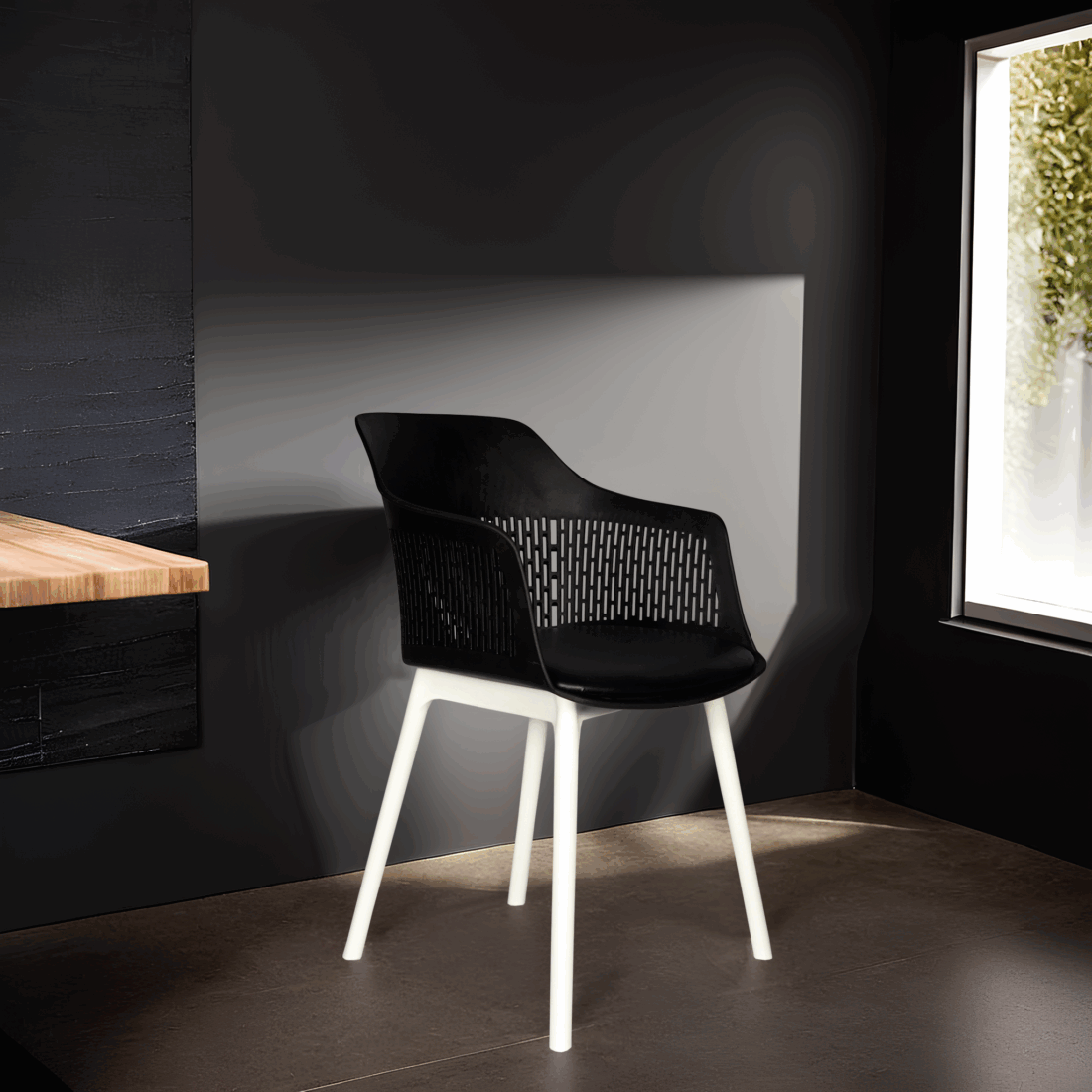 Austria Cafe Chair Cushion with White Legs